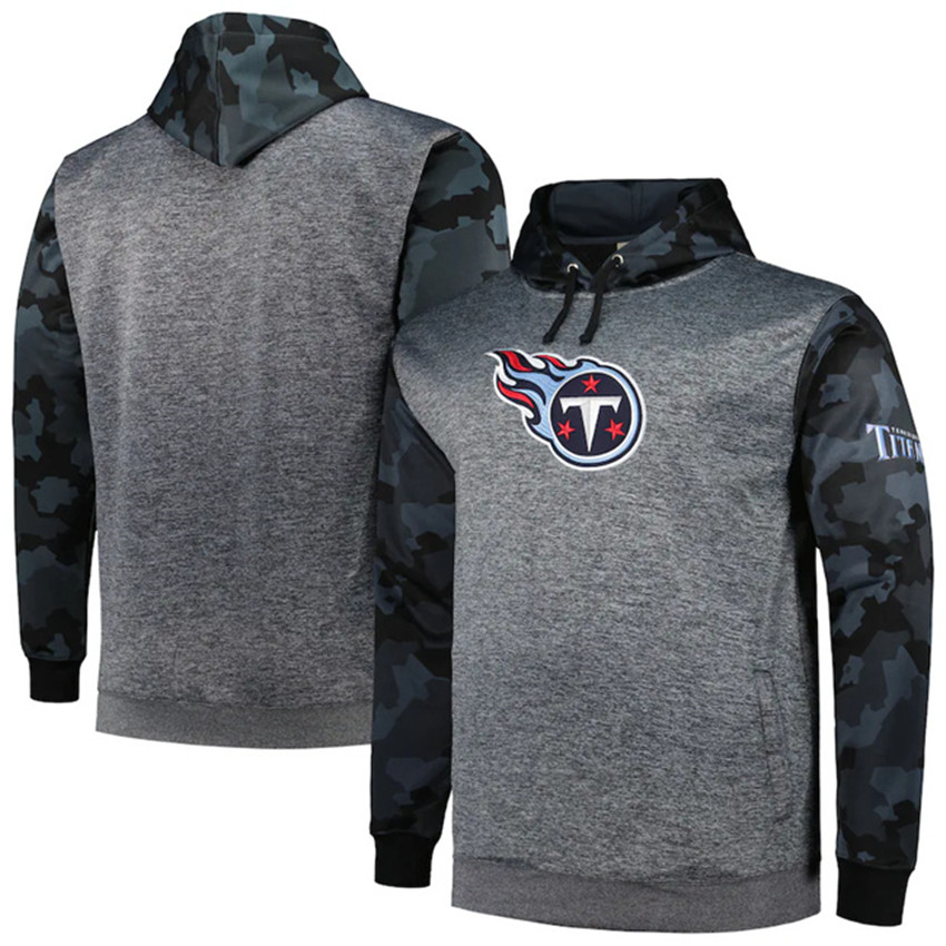 Men's Camo Tennessee Titans Heather Charcoal Big & Tall Pullover Hoodie